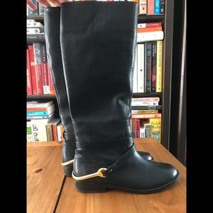 Tall black leather Ralph Lauren boots